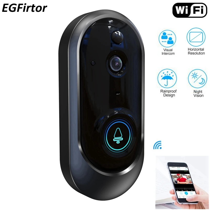 Беспроводной дверной звонок с Wi Fi IP камера 720P для двери видеодомофон