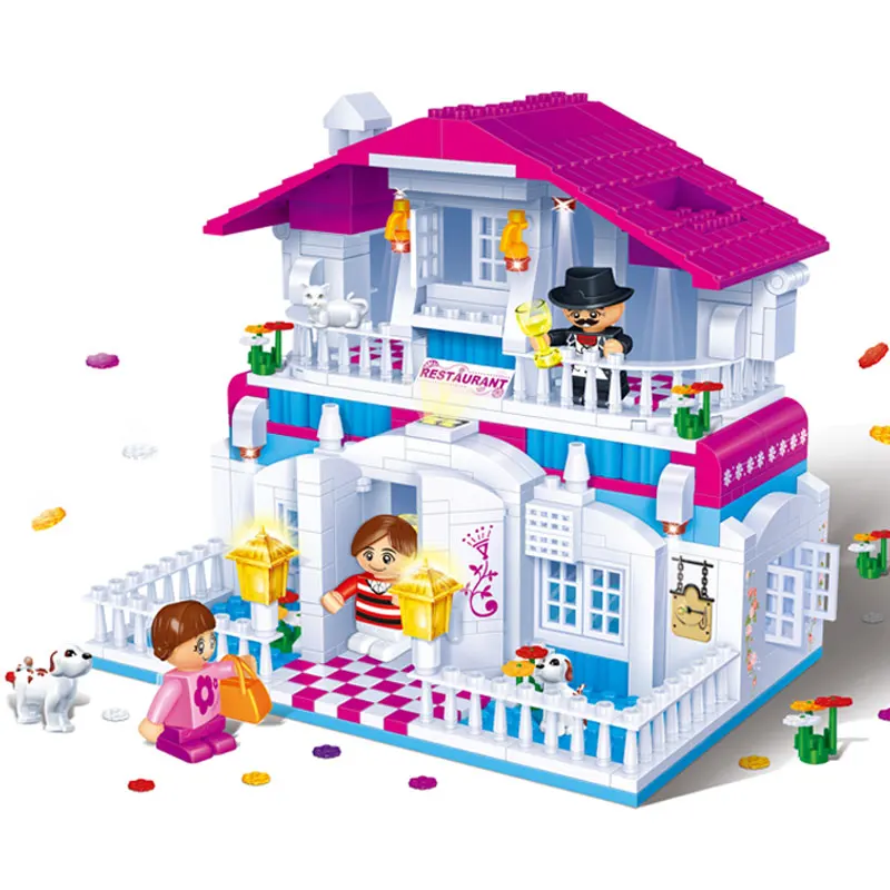 BanBao счастливый Ресторан строительные блоки кирпичи обучающая игрушка модель