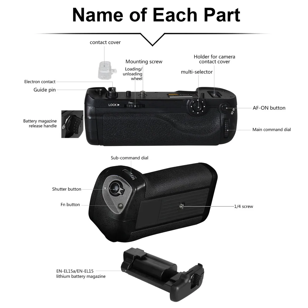 Pixel Vertax D18 Батарейная ручка для Nikon D850 Вертикальная съемка двойная клипса Макро