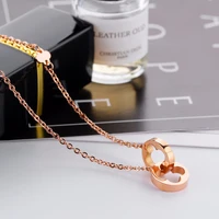 2020 girls best jewelry gold color clavicle necklaces for women romantic femme double buckle necklaces pendants for female