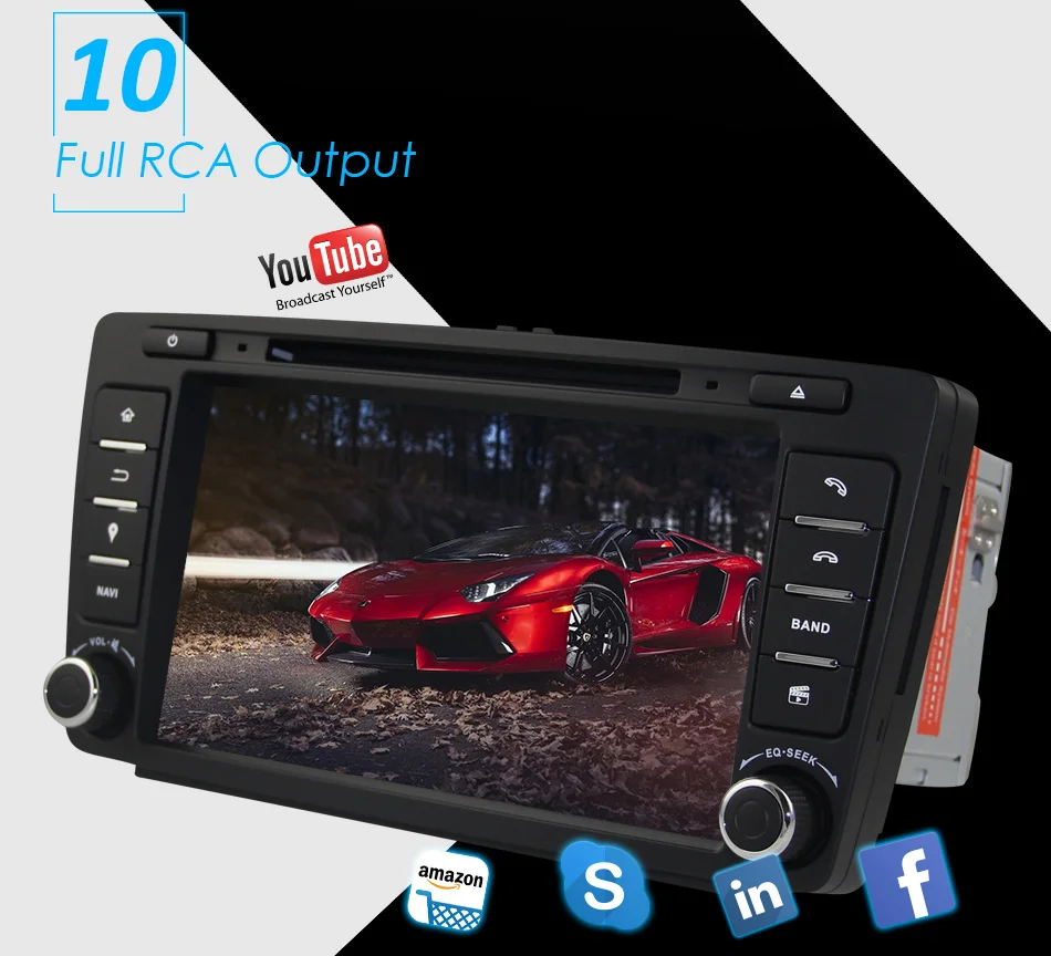Eunavi Восьмиядерный 2 din 8 ''Android 9,0 4G ram автомобильный dvd-плеер для Skoda Octavia A7 gps навигация радио мультимедиа DAB