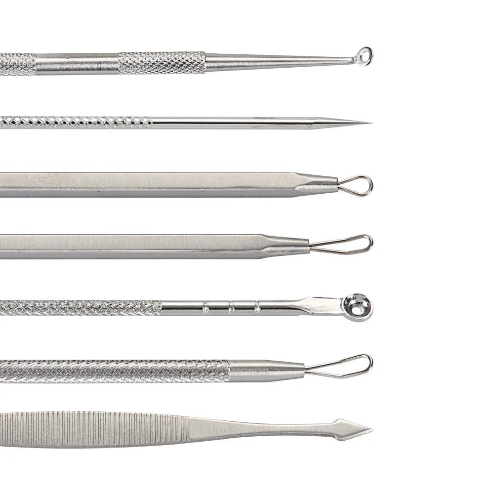 7PCS Tools Acne Blackhead Comedone Removal Loop Double Ended Extractor With Case | Красота и здоровье