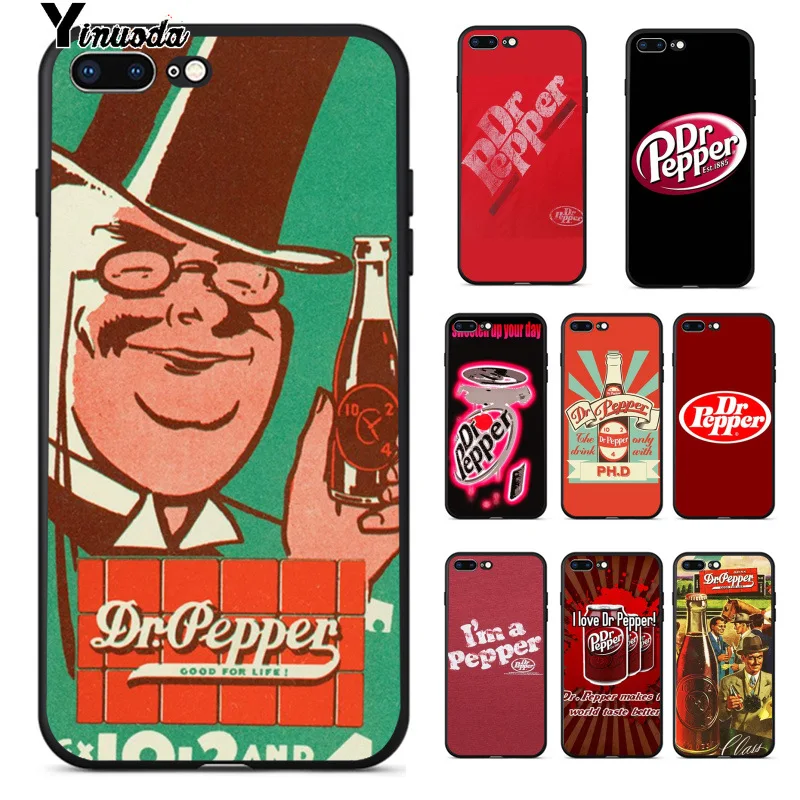 Высококачественный мягкий силиконовый чехол Yinuoda Dr Pepper из ТПУ для Apple iPhone 8 7 6 6S Plus X