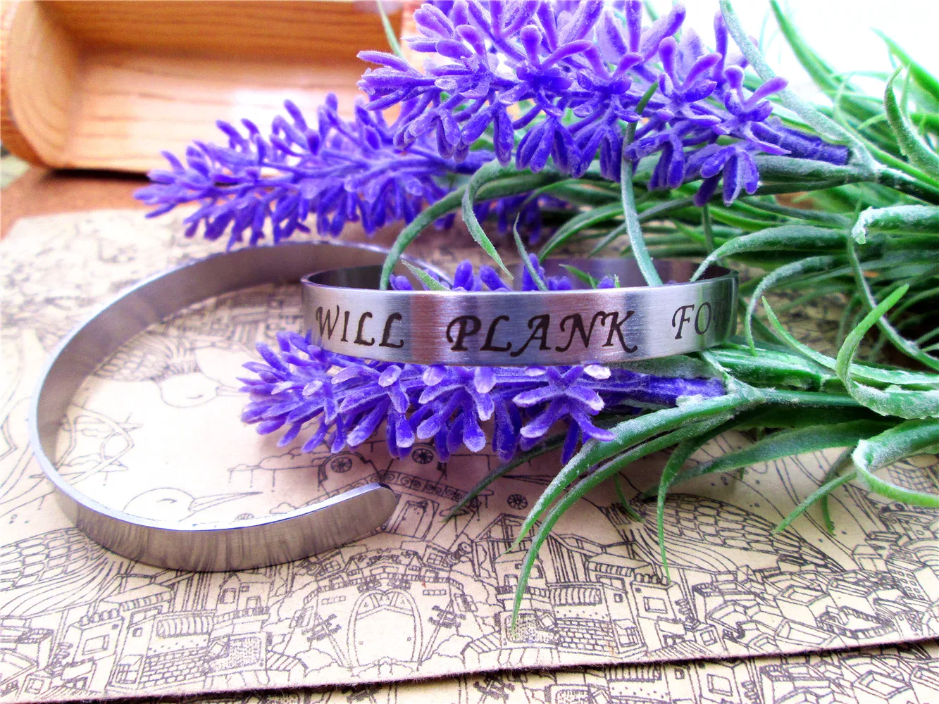 Браслет манжета из нержавеющей стали будет доска для пиццы женщин браслет ручной