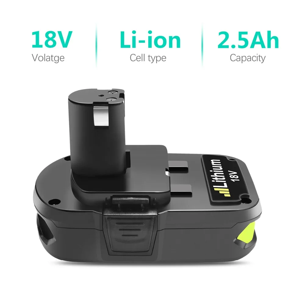2X Powtree для Ryobi 18 в 2500 мАч P107 электроинструменты аккумуляторная батарея Замена P100