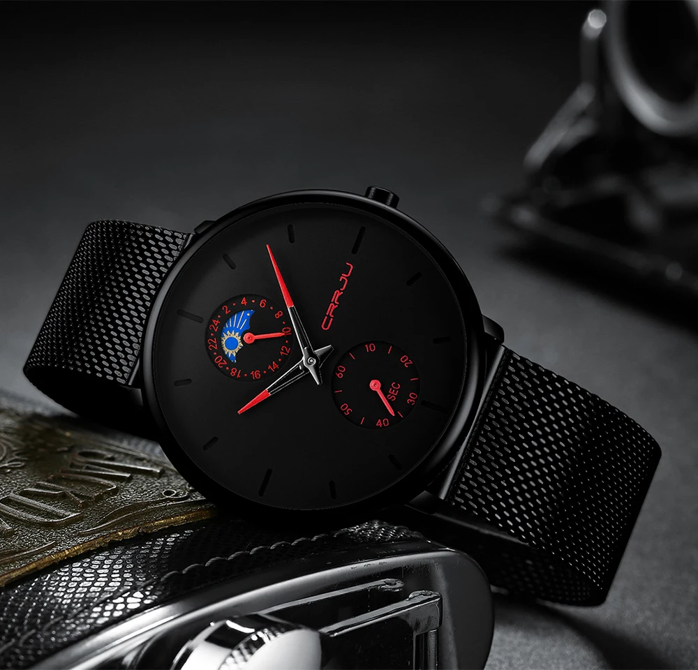 CRRJU New Fashion Sport Mens Watches Brand Luxury Waterproof Simple Watch Men Ultra Thin Dial Quartz Clock Relogio Masculino | Наручные