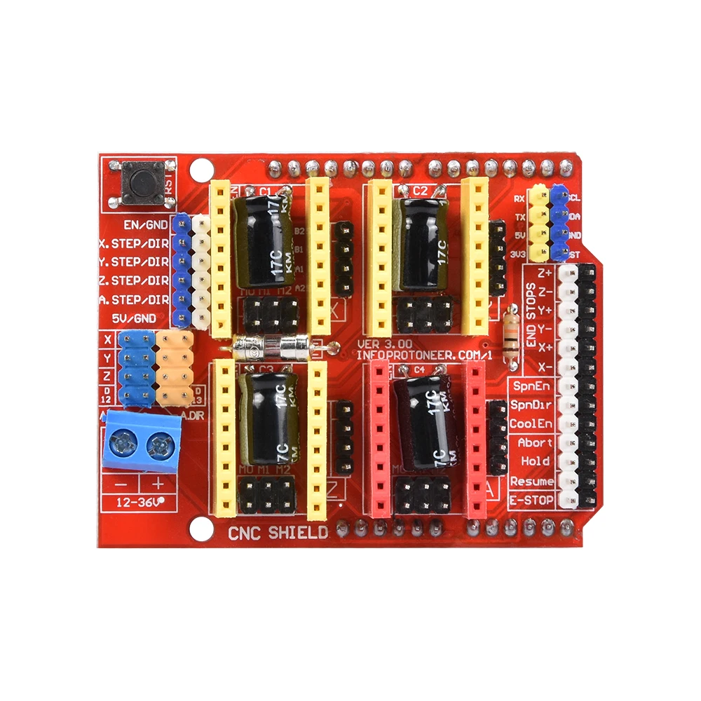 Плата Расширительная для ЧПУ Arduino V3.0 гравер + 4 драйвера шагового двигателя A4988 с