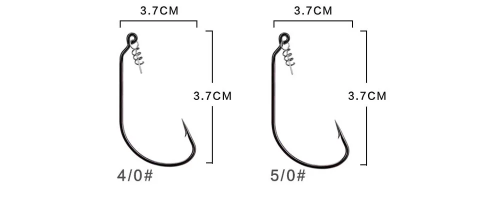 WALK FISH Fishing Worm Hook with Lock Stitch 50 Pieces Set Soft Bait Single Hooks Grub Fishhook Texas Rig Accessories