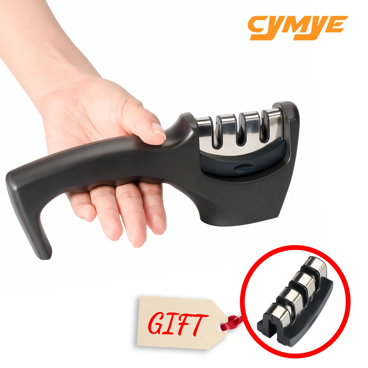 Cymye Профессиональная кухонная точилка для ножей 3 стадии каменная шлифовальная