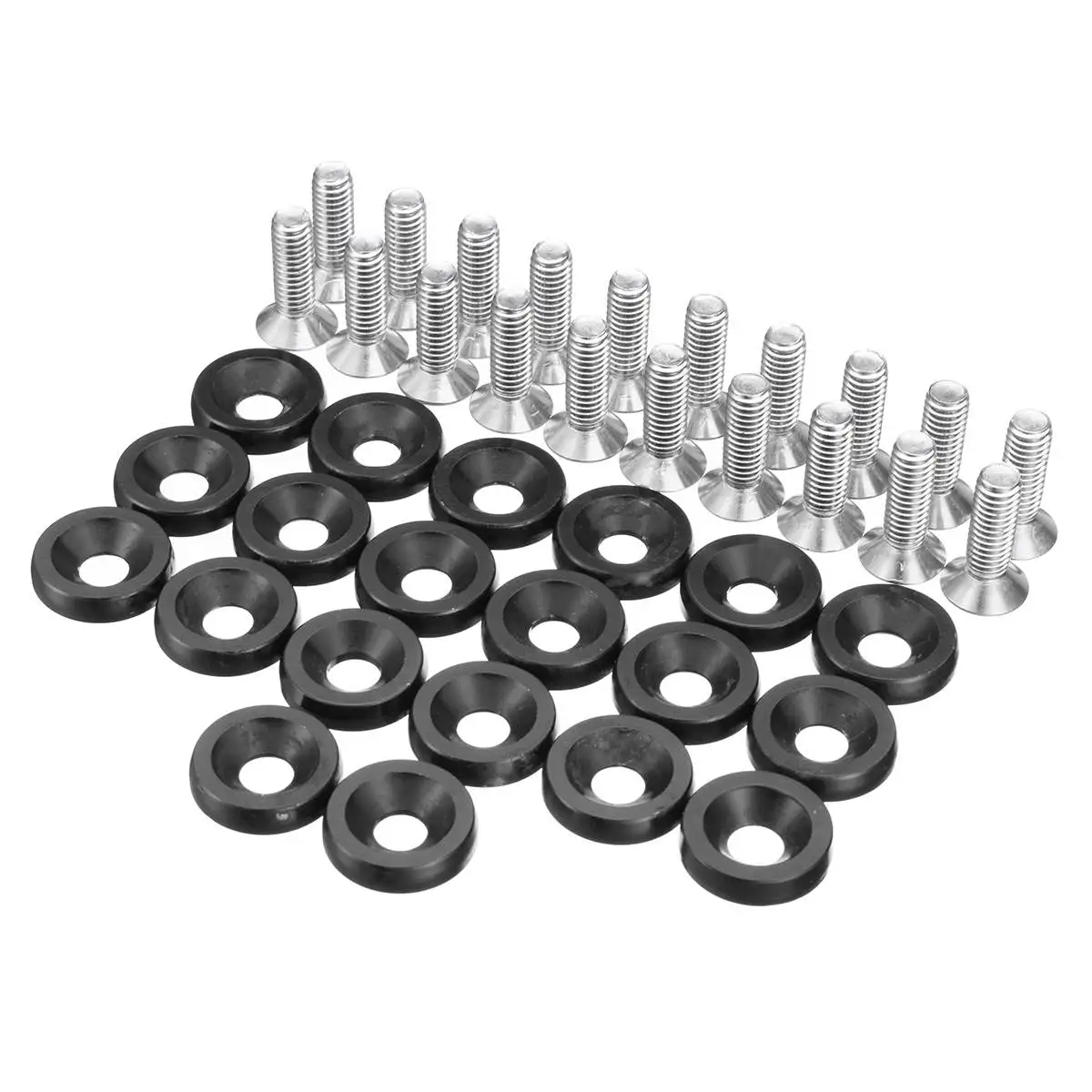 Черный 20 шт. M6x15mm CNC Алюминиевый автомобильный Стайлинг Универсальный бампер наклейки пароль для Fender Шайба Болт двигатель Bay одеваются комплект - Название цвета: Черный