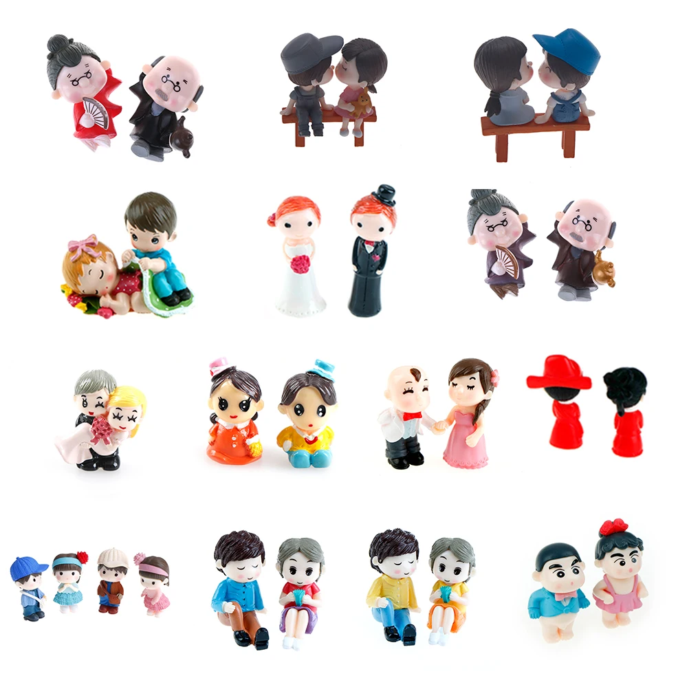 Милые влюбленные парные фигурки миниатюрные Сказочный Садовый Гном моховые