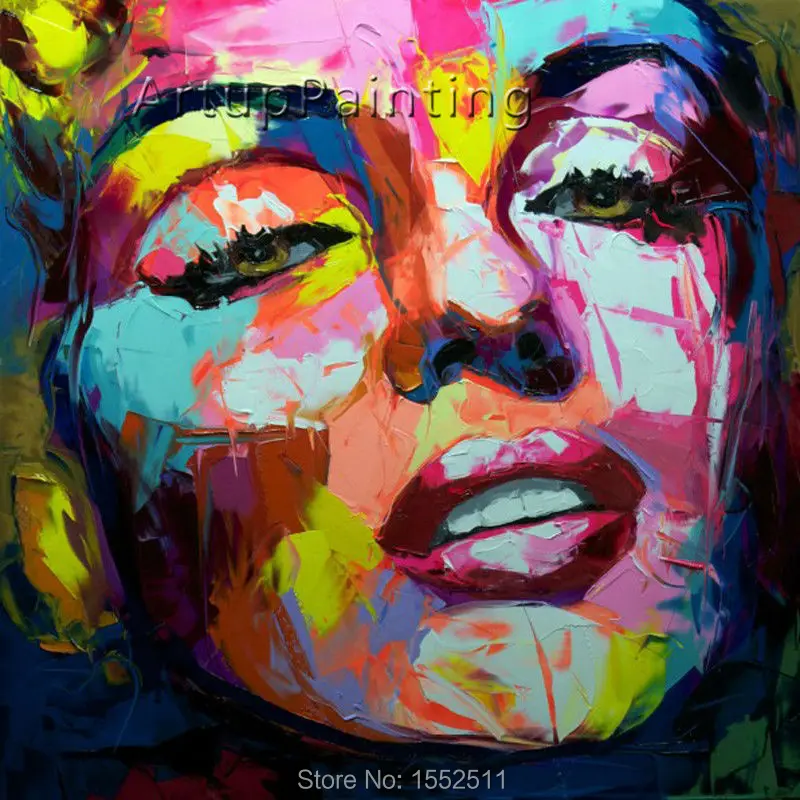 

Palette knife painting portrait Palette knife Face Oil painting Impasto figure on canvas Hand painted Francoise Nielly 14-47