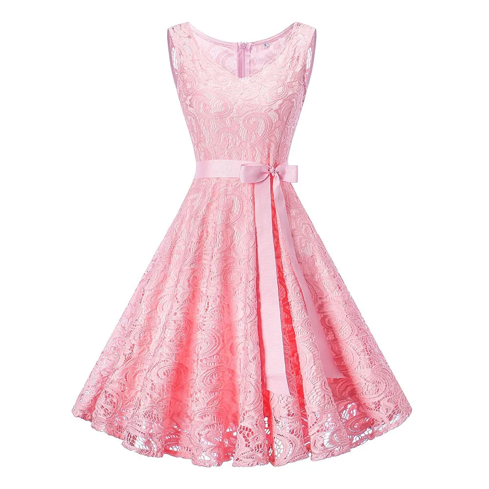 Free Ostrich Spring Women Dress 2019 Elegant Chiffon Burgundy Lace Party Female Slim Wedding Bridesmaids mini | Женская одежда