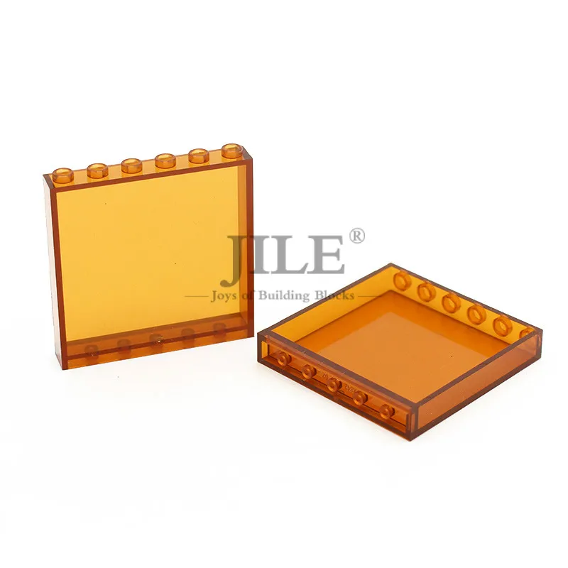 Стеклянная панель для планшета MOC, 1x6x5, уличное окно, стена, 59349, креативные строительные блоки, кирпичи, совместимые со сборными частицами - Цвет: Transparent brown