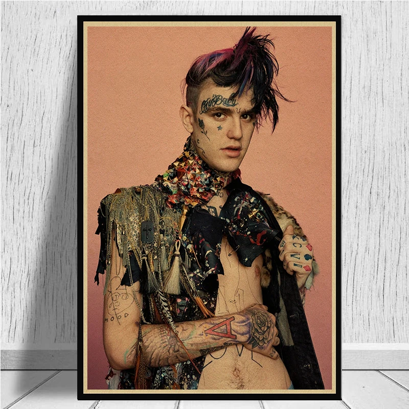 Рэпер Lil Peep плакат крафт-бумага наклейки на стену ВИНТАЖНЫЙ ПЛАКАТ качество для гостиной домашний декор