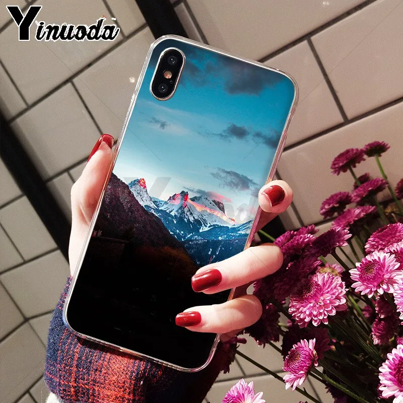 Yinuoda горный пик DIY печать рисунок чехол для телефона iPhone X XS MAX 6 6S 7 7plus 8 8Plus 5 5S XR |