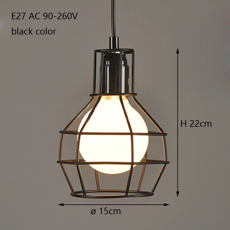 4 цвета чердак склад стиль ретро промышленный железный каркас подвесные лампы