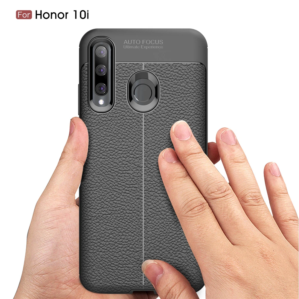 For Huawei P Smart Plus 2019 Hybrid Soft Skin Litchi Texture Case Bumper Business Cover for Honor 10i Enjoy 9S |