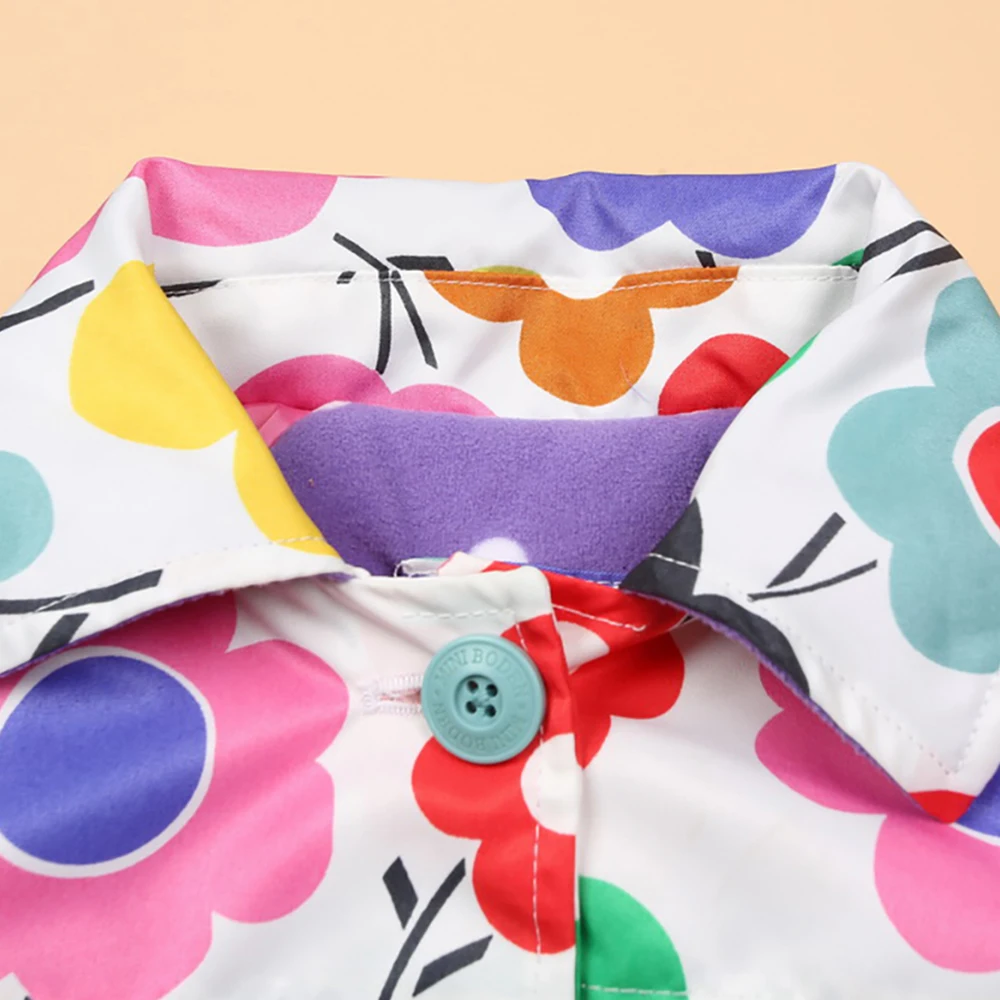 M57 модная детская утепленная длинная куртка с подкладкой и цветочным принтом на