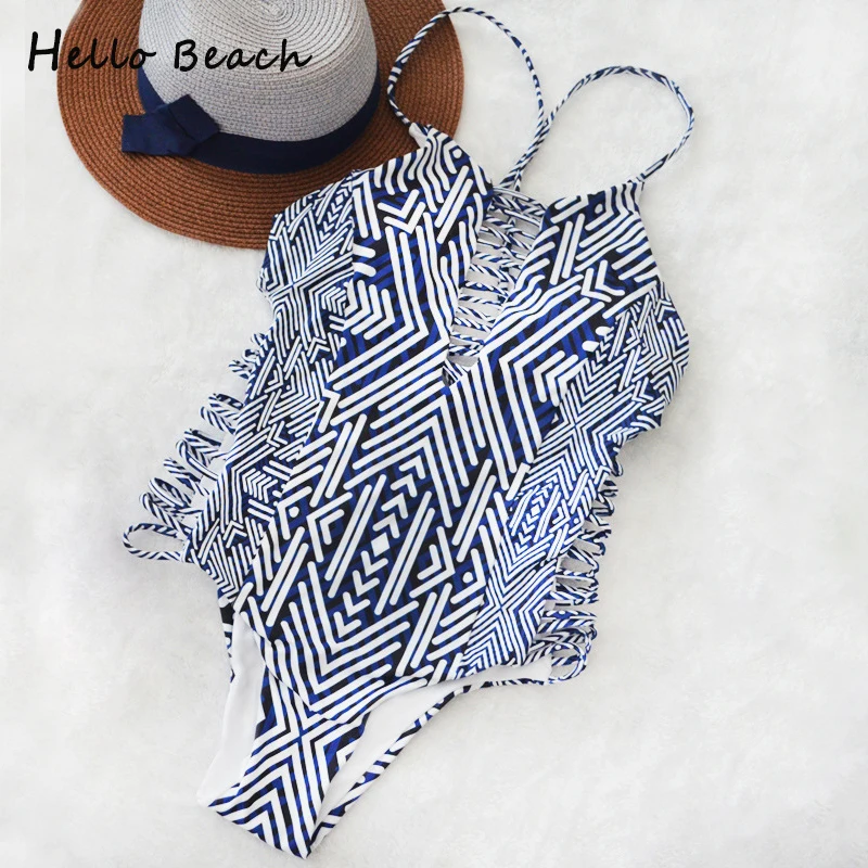 HELLO BEACH 2018 купальник женский Глубокий v-образный повязка для одежды пуш-ап