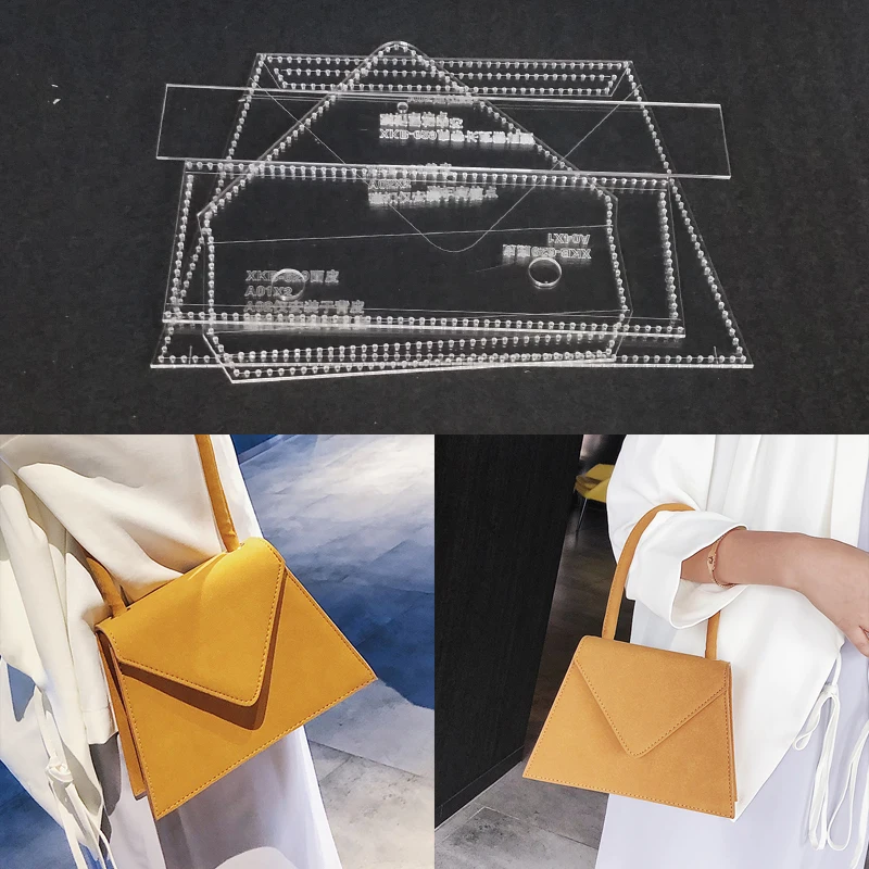 Кожа Diy женская сумка на плечо Шаблон трафарет акриловый шаблон ручной работы