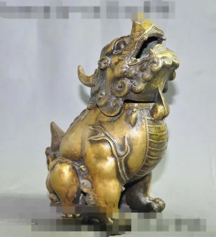 SCY S00476 chinese buddhism bronze animal foo dog lion beast statue incense burner Censer B0403 | Дом и сад