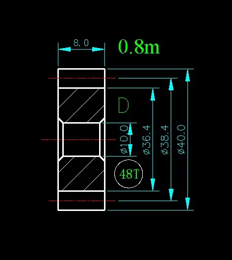 

0.8m 48T/Hole 5mm 6mm 8mm 10mm/width 8mm/For Meat Grinder Parts etc.