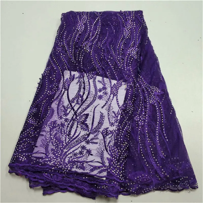 2019 New Design African Lace Fabrics Blue Color Nice French Net Embroidery Stones Tulle Fabric For Nigerian Party Dress | Дом и сад
