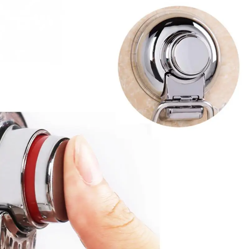 Нержавеющая Сталь Вакуумный Присоске Поворотный Двойной Крюк Сумка Держатель