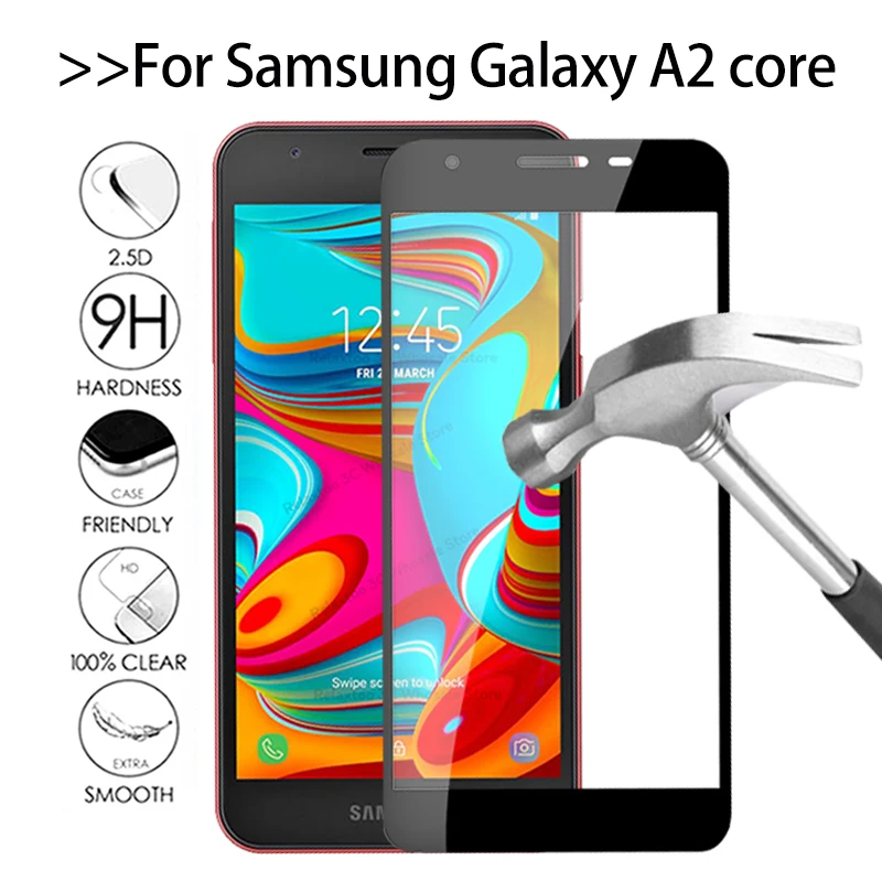 Закаленное стекло с полным покрытием для Samsung a2 core Защитное экрана galaxy a 2 a2core