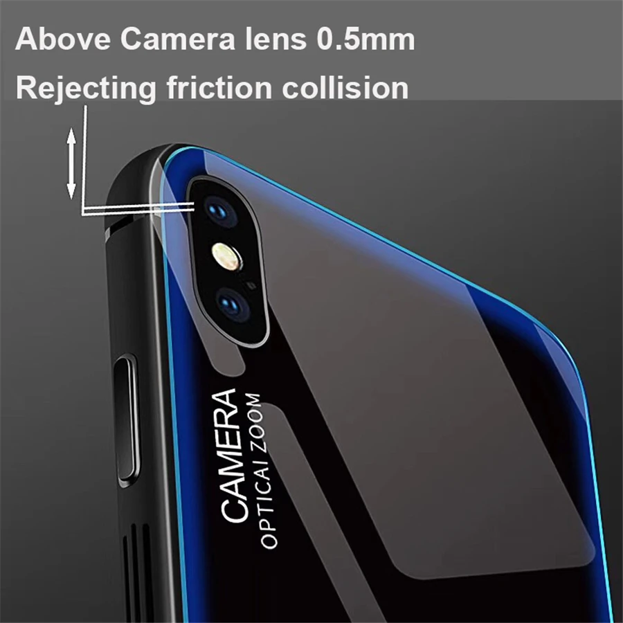 Роскошный чехол Aurora для телефона iPhone XR XS MAX X задняя крышка из закаленного стекла 7