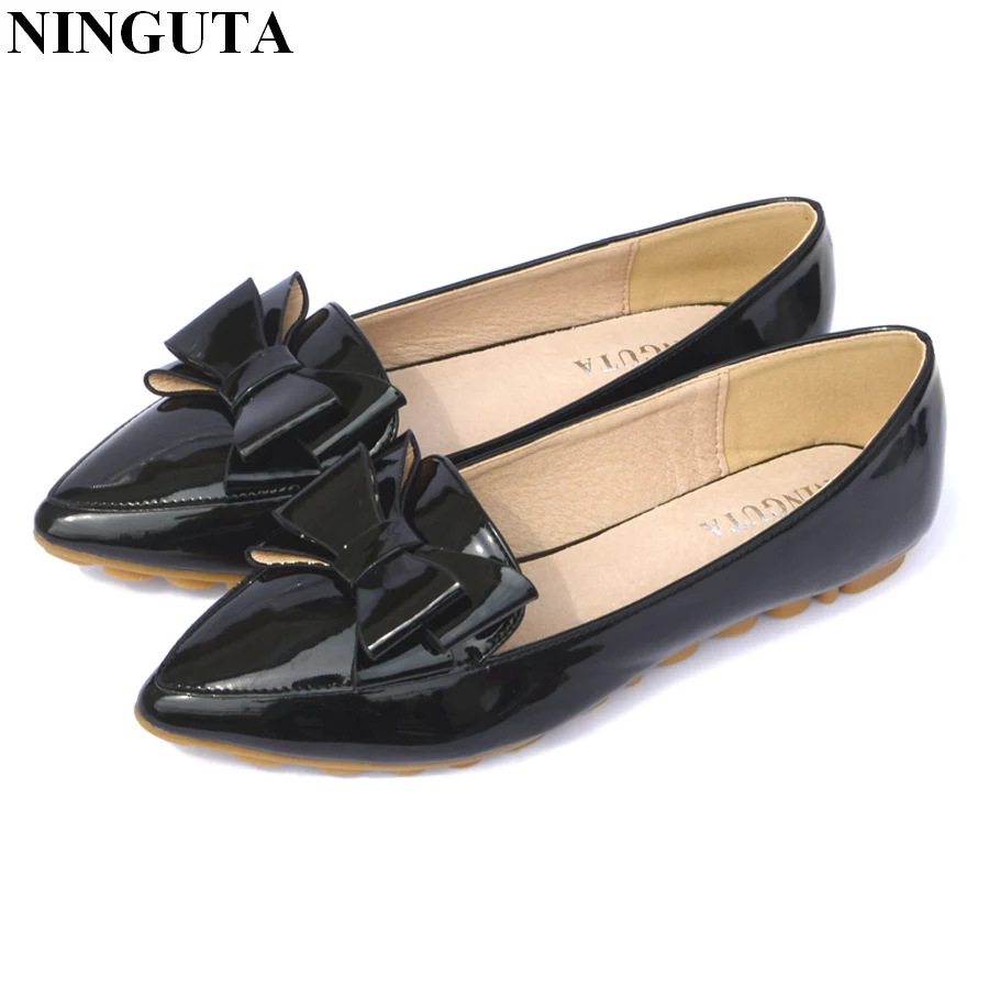 Женские балетки с острым носком модные женские туфли бантом на плоской