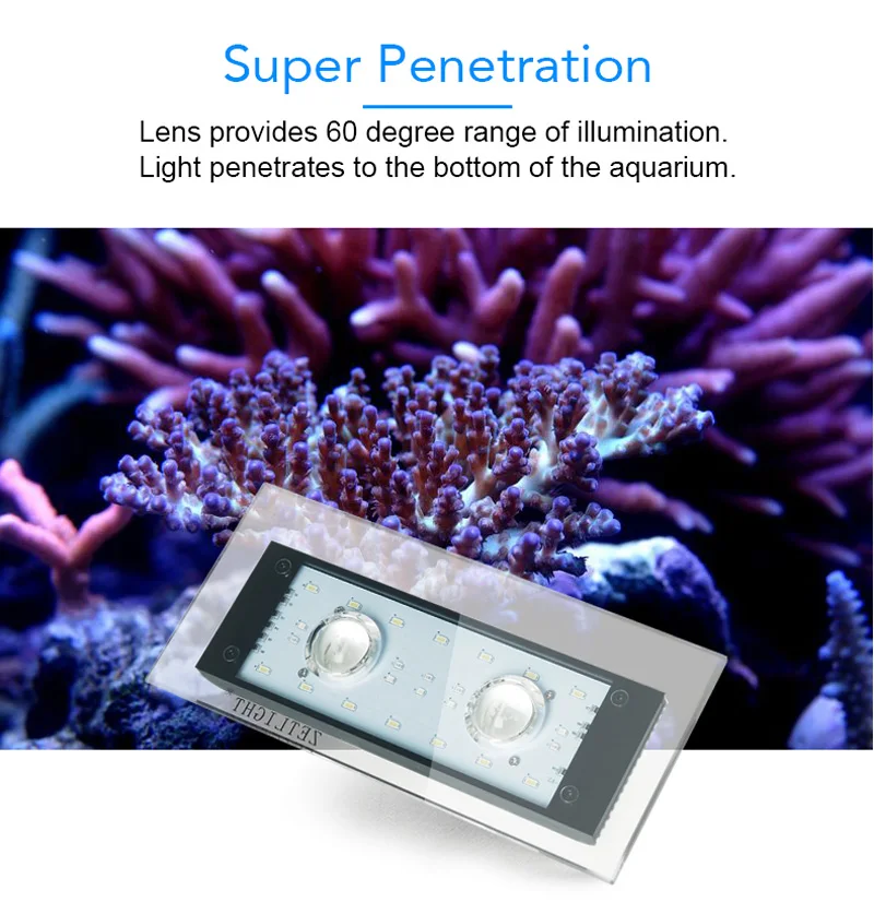 Zet светильник AQUQ wifi светодиодный ZA1201 ZA1201L ZA1201 wifi полный спектр морской воды Коралловая лампа, через приложение контрольный светильник. Светодиодный потолочный светильник