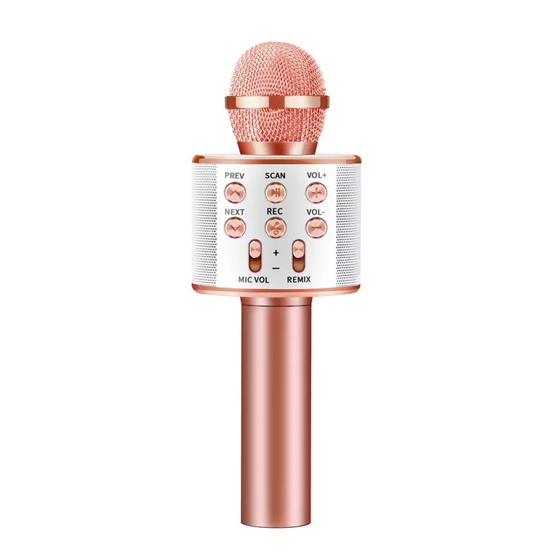 Беспроводной Bluetooth микрофон Larryjoe WS858 ручной для караоке USB KTV плеер колонка запись
