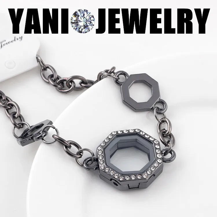 5 шт./лот новый ромб плавающий медальон браслет браслеты открытый стеклянный