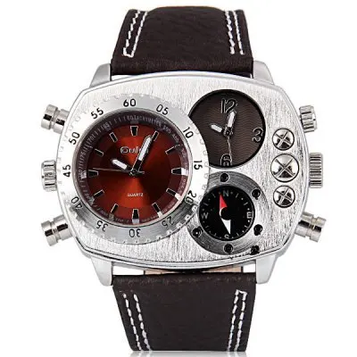 2015 new fashion brand watch leather quartz watches men high quality men's dress casual sports military wristwatches | Наручные часы