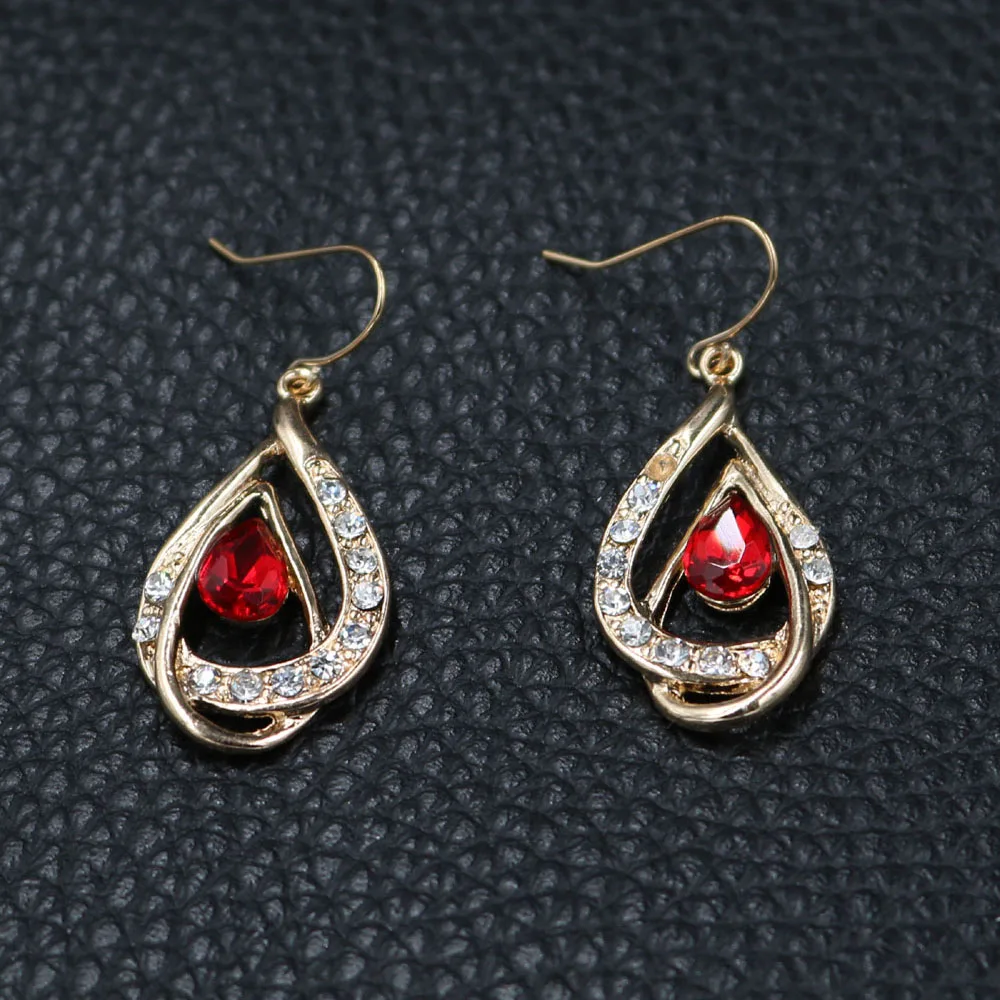 Комплект из колье и серёг с кристаллами 5 цветов|earrings set for women|necklace earring setset women |