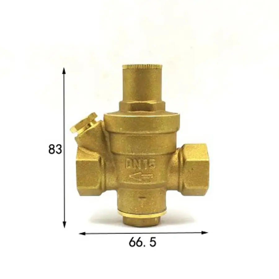 

DN15 1/2" BSPP Female Brass Pressure Relief Vavle Safety Adjustable Mid-Body Width 66.5mm Max 16Bar