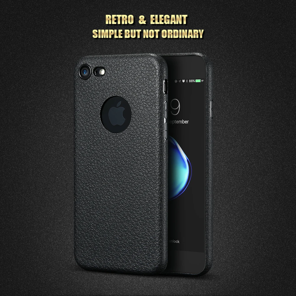 Ультратонкий ТПУ чехол KISSCASE с текстурой кожи для iPhone X XR XS Max винтажные Чехлы 6 6s 7 8