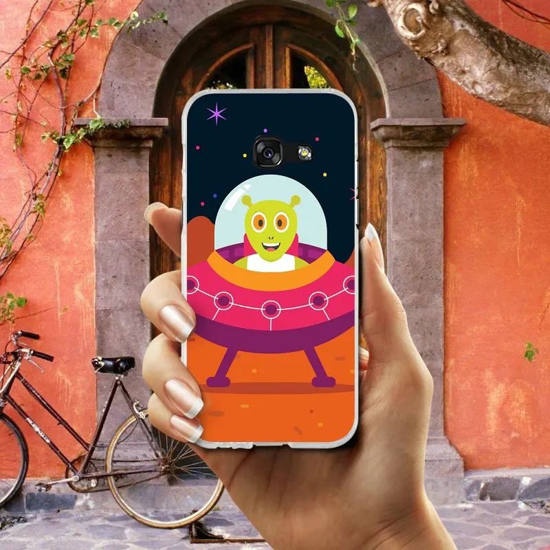 НЛО цифровой инопланетянин Мягкий ТПУ мобильный телефон чехлы для Samsung Galaxy S2 S3 S4 S5