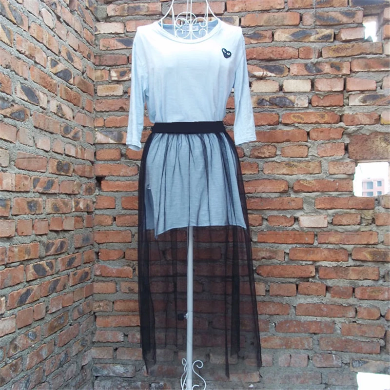 Женская сетчатая длинная юбка повседневная винтажная прозрачная Однослойная с