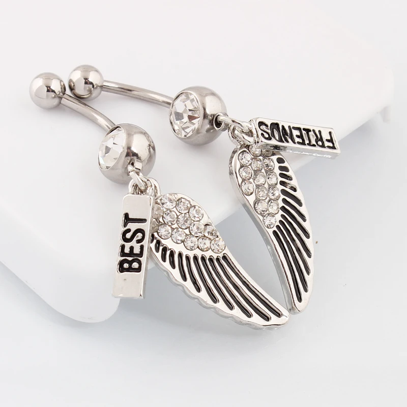 Кольца в пупок лучшие друзья крылья пупка модные пирсинг ювелирные изделия оптом