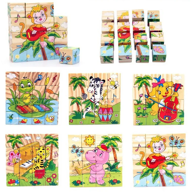 Обучающие деревянные игрушки Chanycore для малышей 6 картин пазл с изображением лица