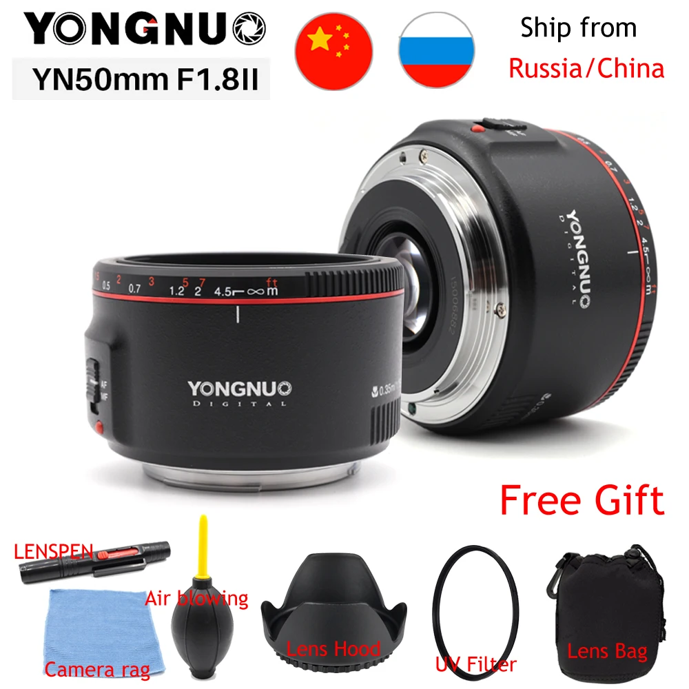 YN50mm F1.8 II большой апертуры Автофокус Объектив YONGNUO для Canon эффект боке объектив камеры для Canon EOS 70D 5D2 5D3 DSLR