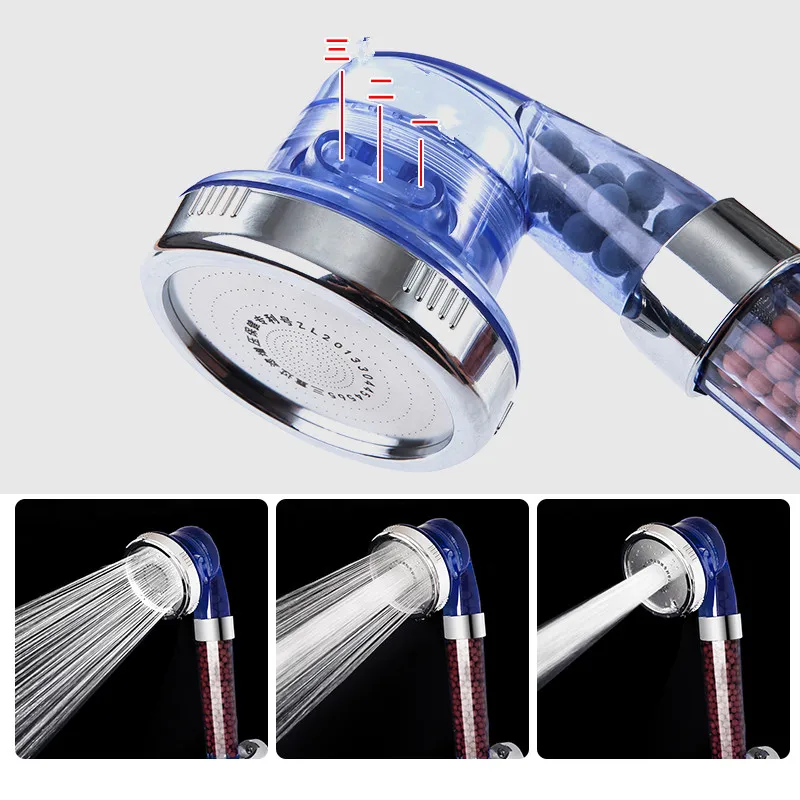 Shower Head Bathroom 3 Function Adjustable Anion High Pressure Water Saving Handheld A 001 | Обустройство дома