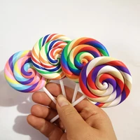 18pcs slime charms colorful big lollipop soft clay plasticine slime accessories making supplies for kids toys