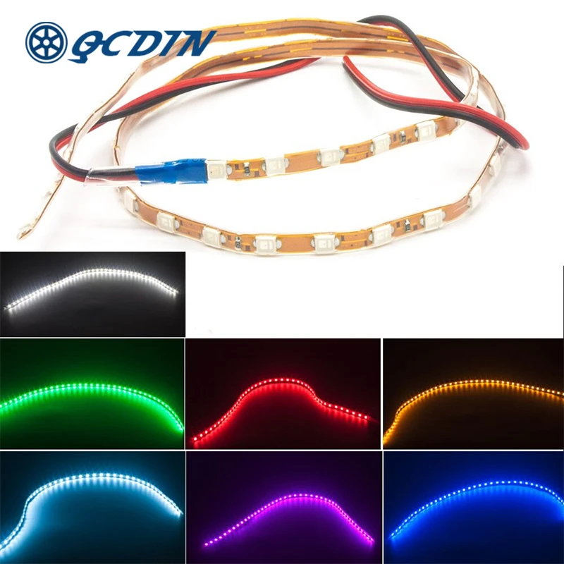 QCDIN 45 см 1210 45SMD DC 12V гибкий светодиодный светильник для бровей Декоративная полоса