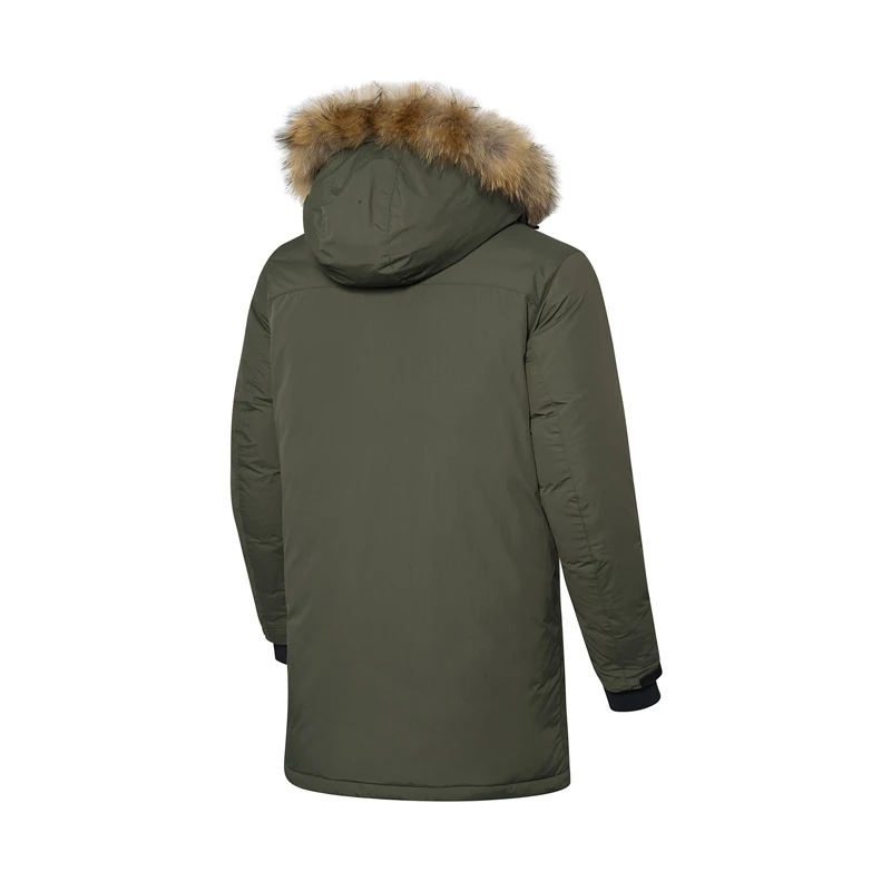 Li-Ning мужская верхняя одежда серия средней длины пальто ATProof умный мех с капюшоном