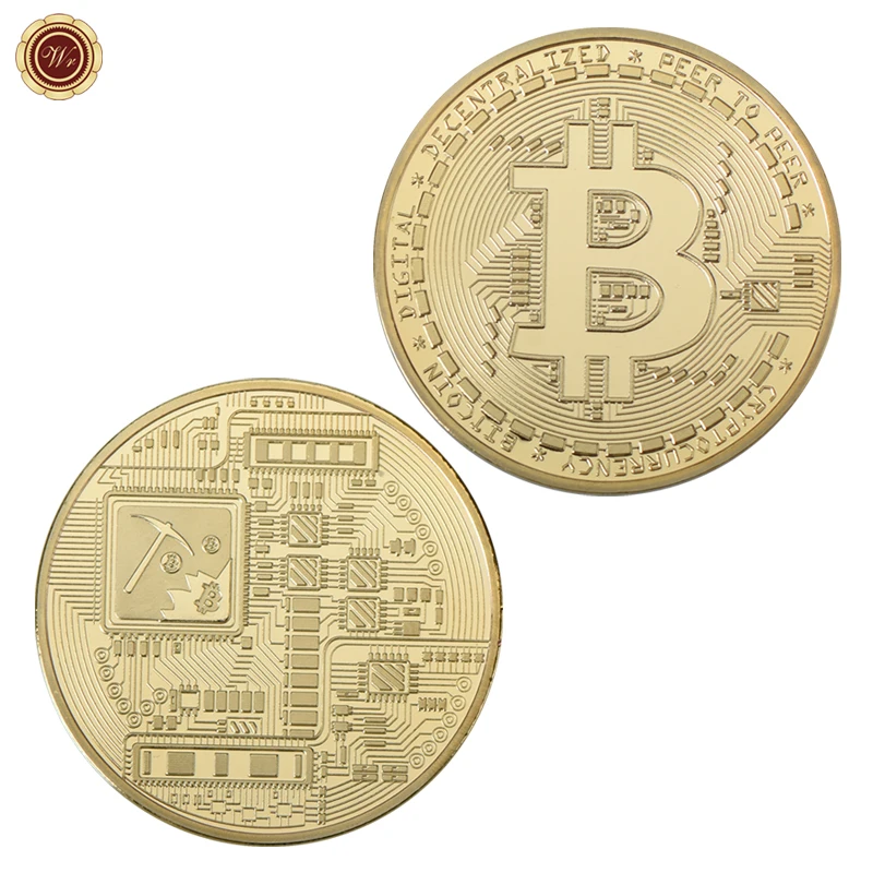 Позолоченные Коллекционные монеты Биткоин искусство вызов Золотая монета