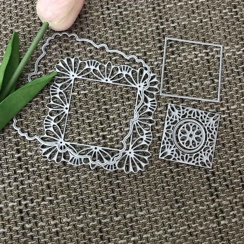 JC металлические режущие штампы для скрапбукинга кружевная квадратная рамка трафарет альбом тиснение папка карты производитель бумаги фото шаблон штампы